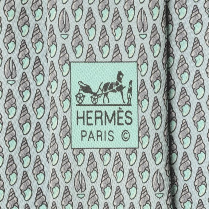 Hermes Men's Silk Tie Sea Shells Pattern 605745 | Necktie Cravate