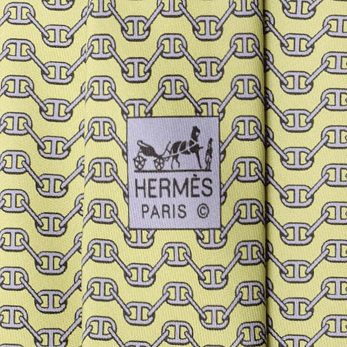 Hermes Men's Silk Tie Chaine d'Ancre Pattern 5325
