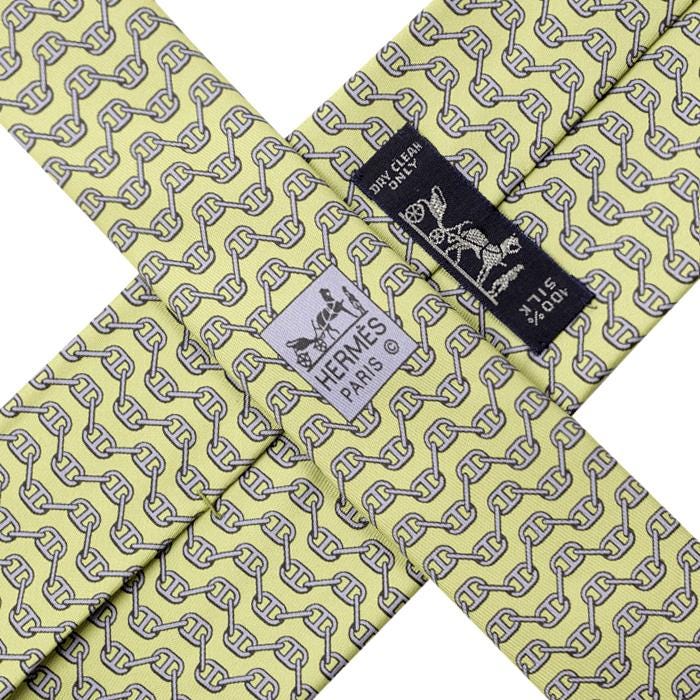 Hermes Men's Silk Tie Chaine d'Ancre Pattern 5325 | Necktie Cravate