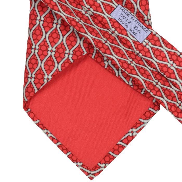 Hermes Men's Silk Tie Geometric Pattern 5012
