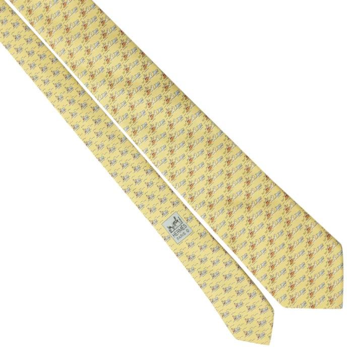 Hermes Men's Silk Tie Whimsical Sharks Pattern 625675 | Necktie Cravate