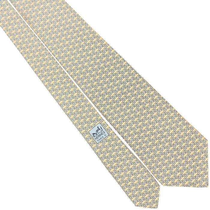 Hermes Men's Silk Tie Equestrian Geometric Pattern 5147