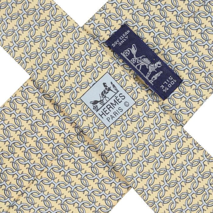 Hermes Men's Silk Tie Equestrian Geometric Pattern 5147