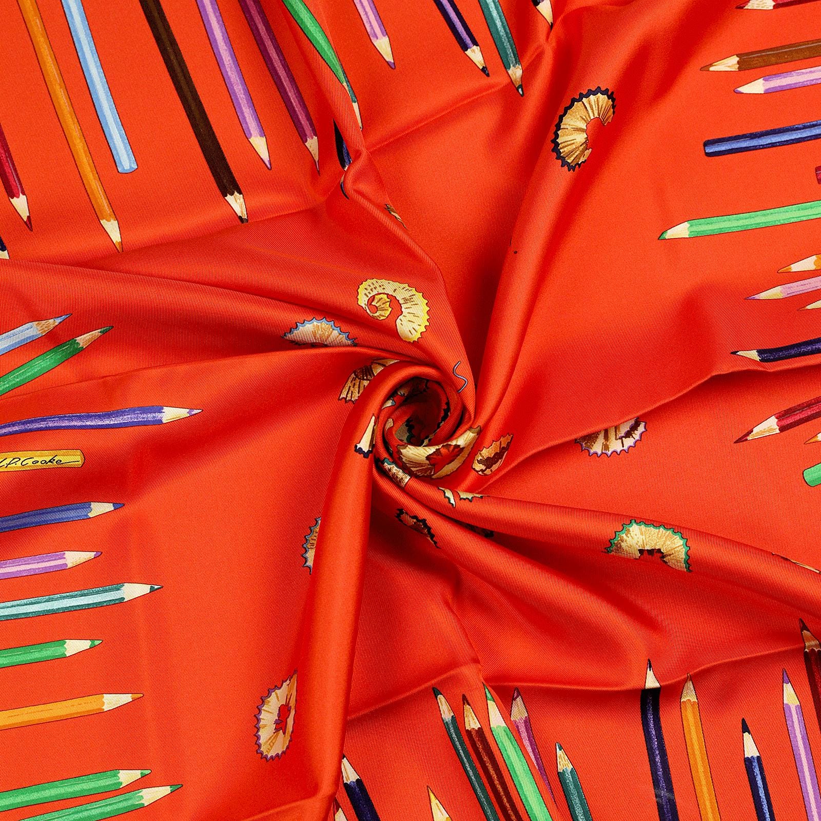 Hermes Scarf "A Vos Crayons" by Leigh P. Cook 90cm Silk | Carre