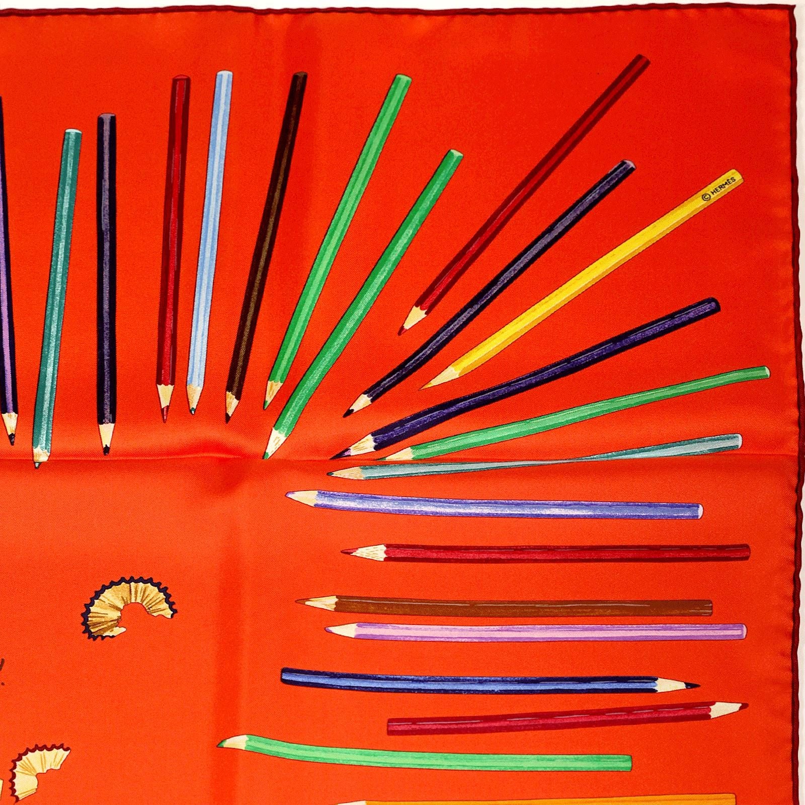 Hermes Scarf "A Vos Crayons" by Leigh P. Cook 90cm Silk | Carre