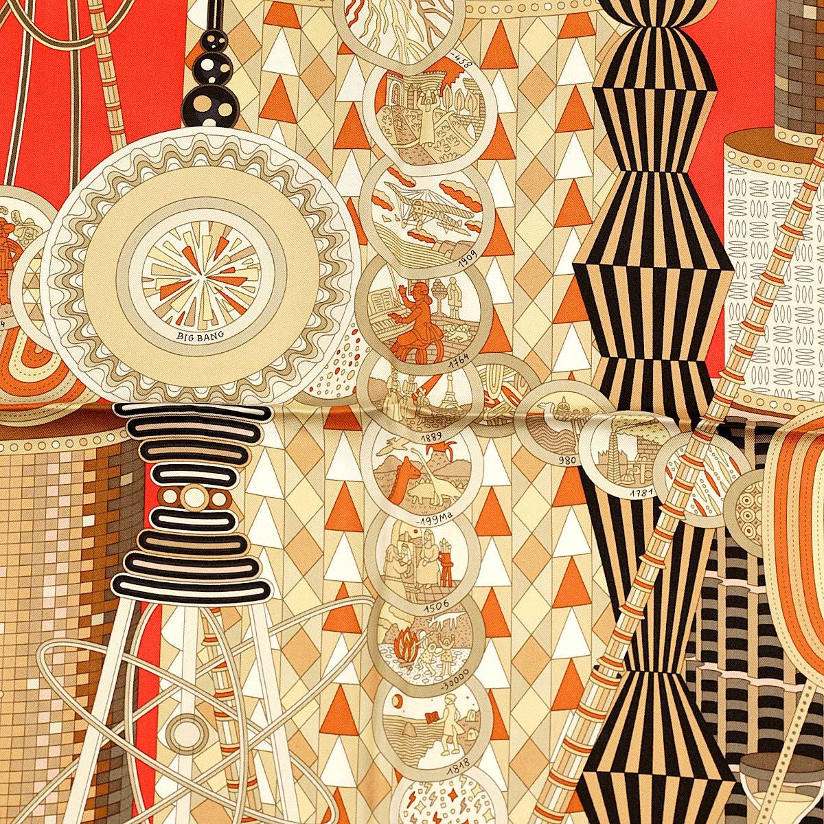 Hermes Scarf "Le Laboratoire du Temps" by Pierre Marie 90cm Silk | Carre Foulard