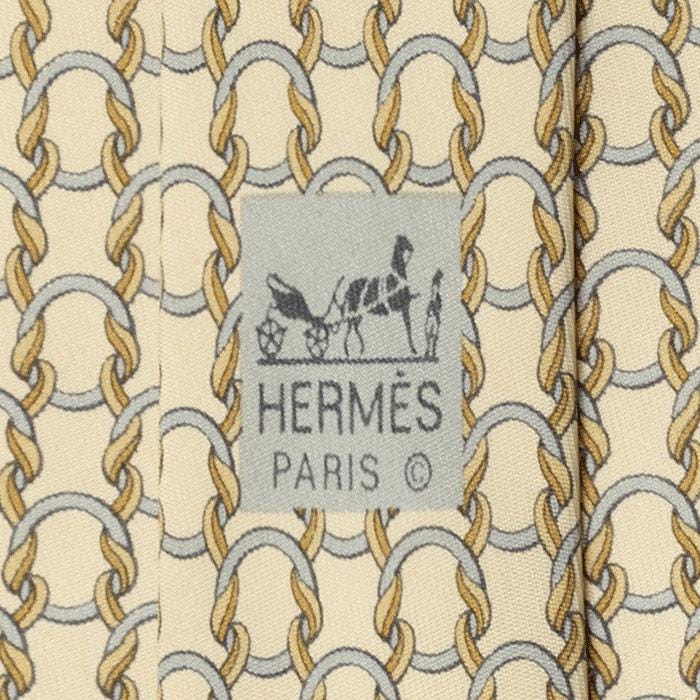 Hermes Men's Silk Tie Equestrian Geometric Pattern 7788