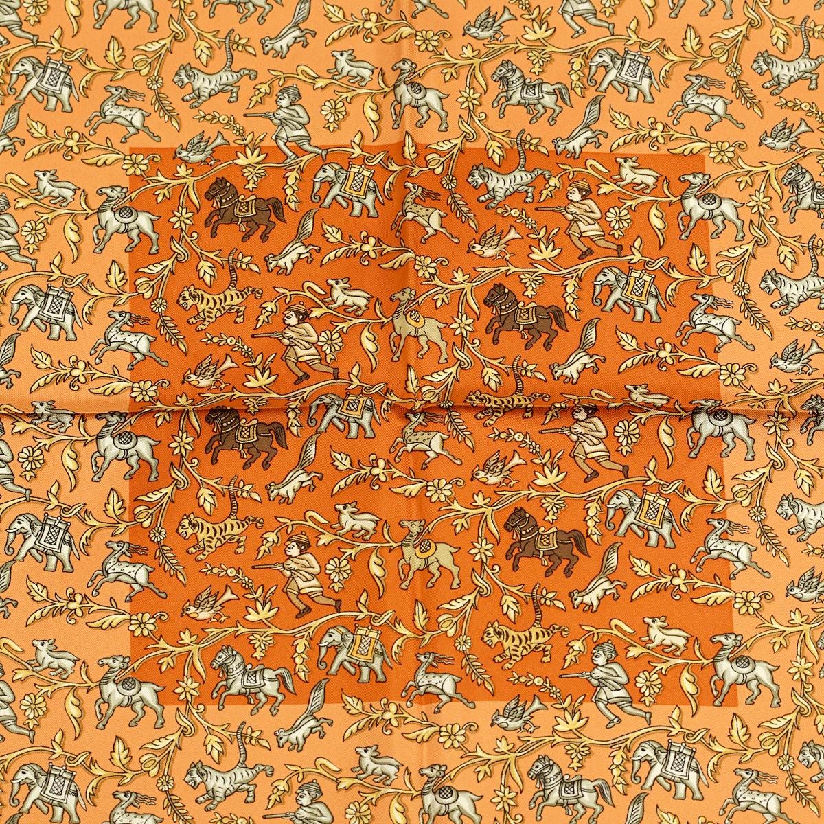 Hermes Scarf "Chasse en Inde" by Michel Duchene 90cm Silk