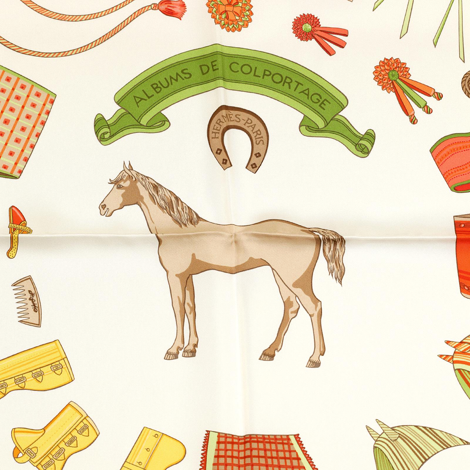 Hermes Scarf "Albums de Colportage" by Isabelle Barthel 90cm Silk | Carre Foulard