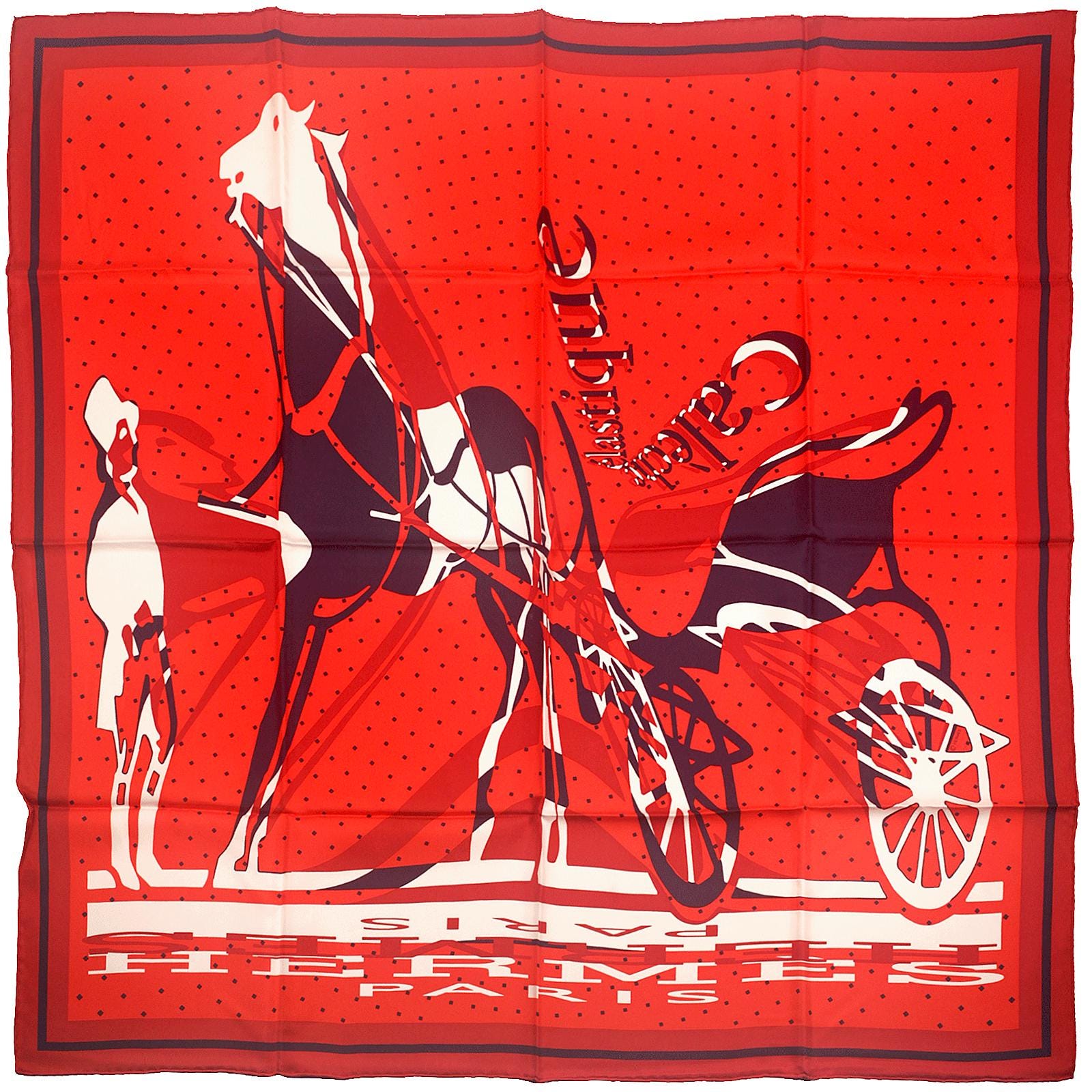 Hermes Scarf "Caleche Elastique" by Bali Barret 90cm Silk