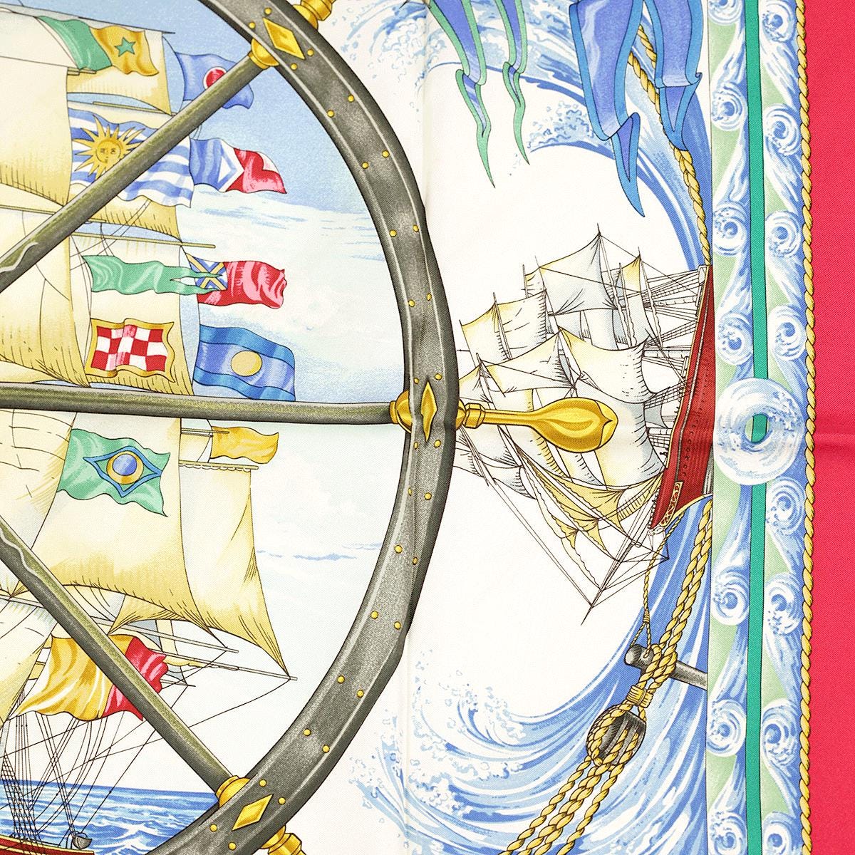 Hermes Scarf "Vive le Vent" by Laurence Bourthoumieux 90cm Silk