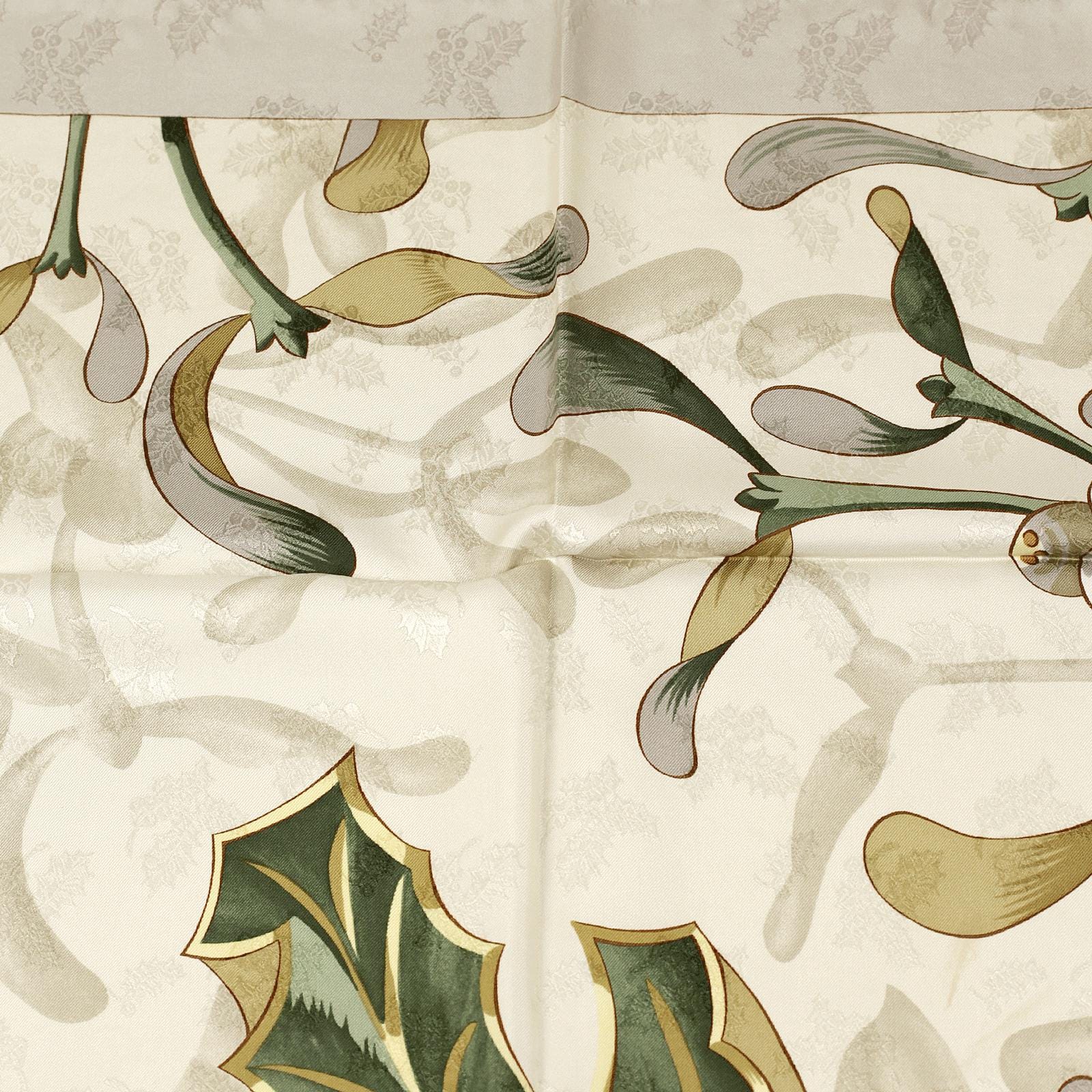 Hermes Scarf Jacquard "Neige d'Antan II" by Caty Latham Vintage 90cm Silk