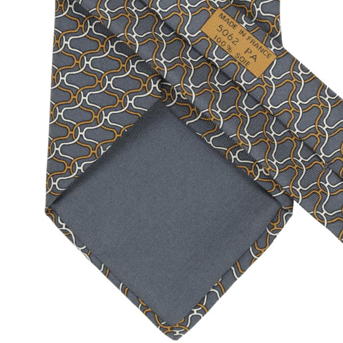 Hermes Men's Silk Tie Geometric H Helix Pattern 5062 | Necktie Cravate