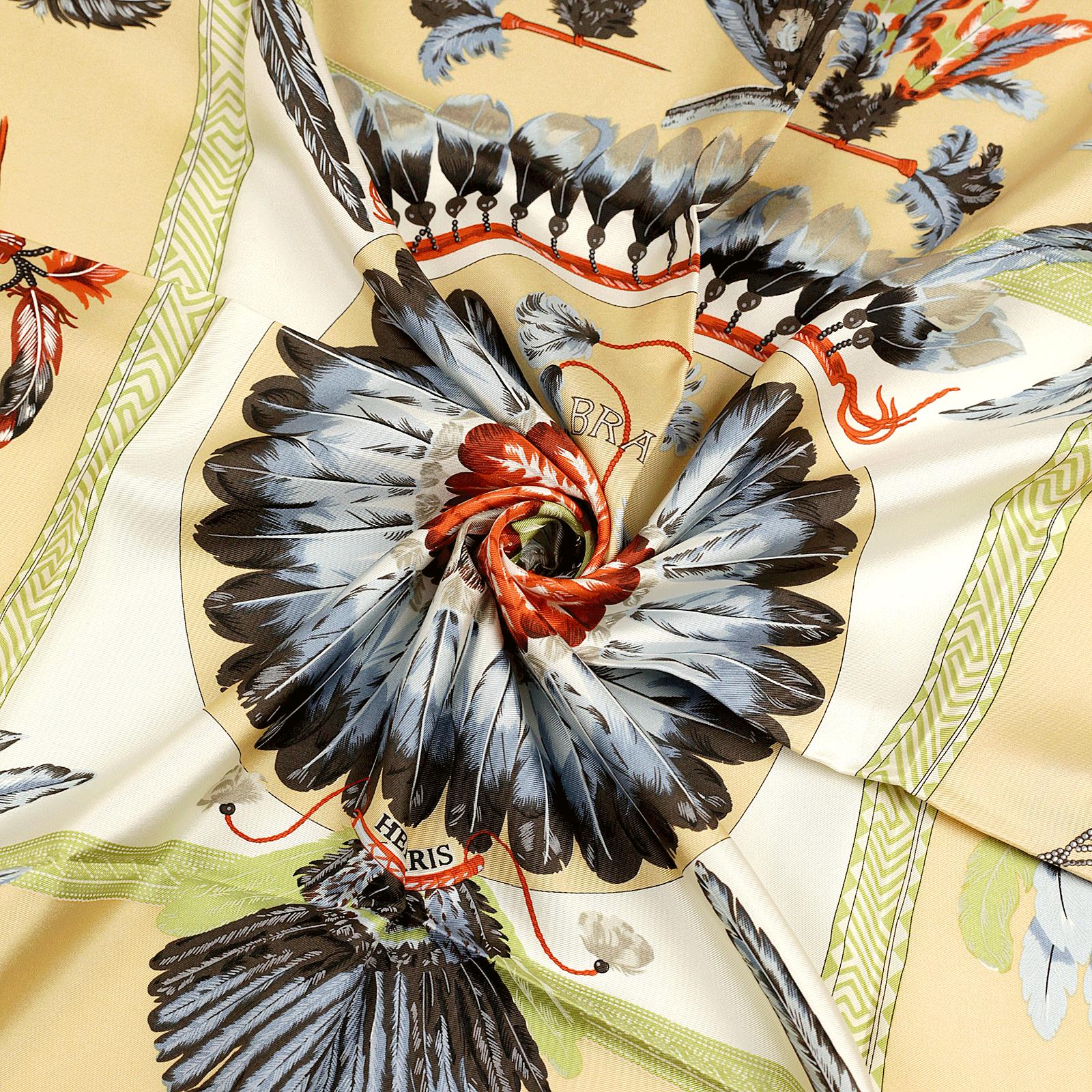 Hermes Scarf "Brazil" by Laurence Bourthoumieux Vintage 90cm Silk | Carre Foulard