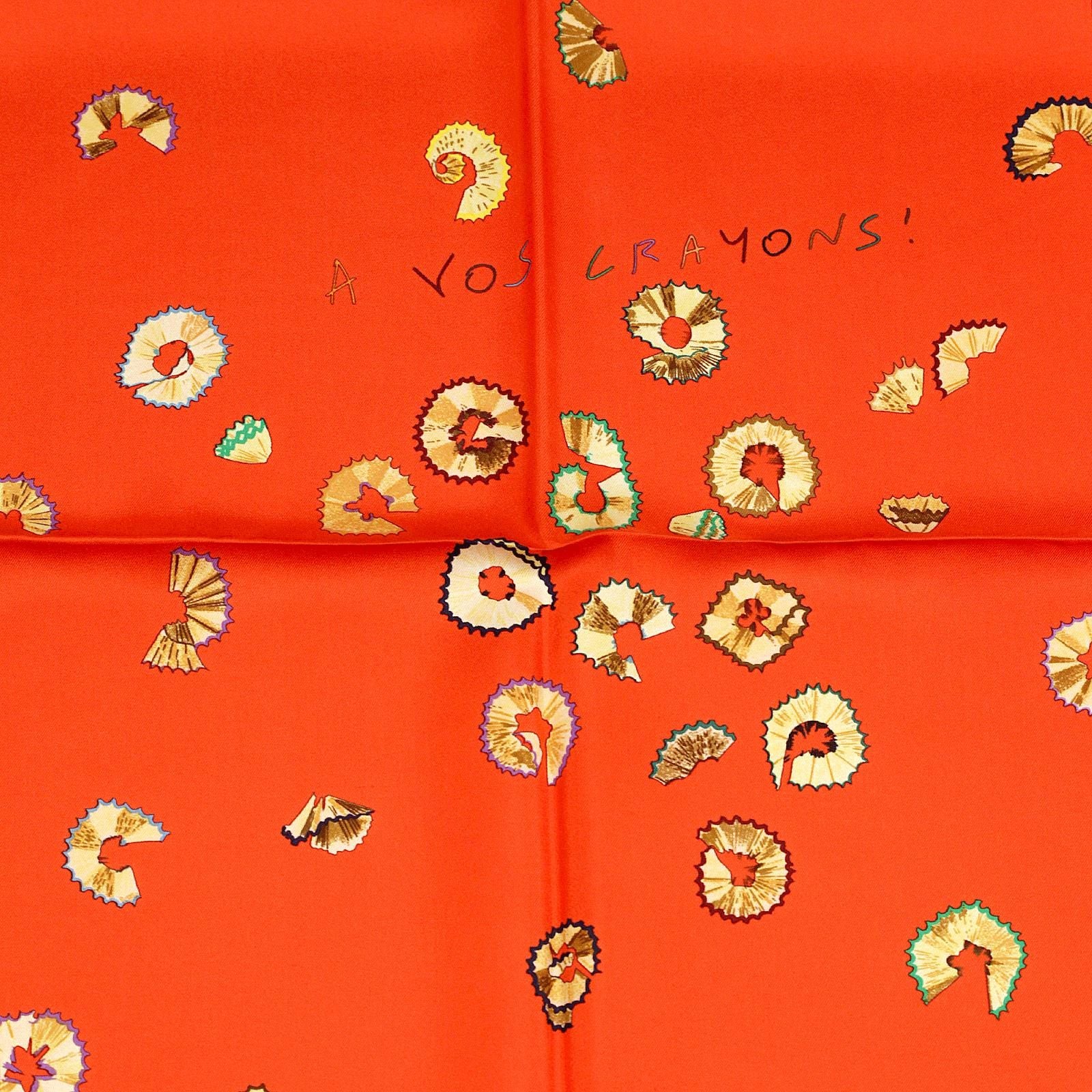 Hermes Scarf "A Vos Crayons" by Leigh P. Cook 90cm Silk | Carre