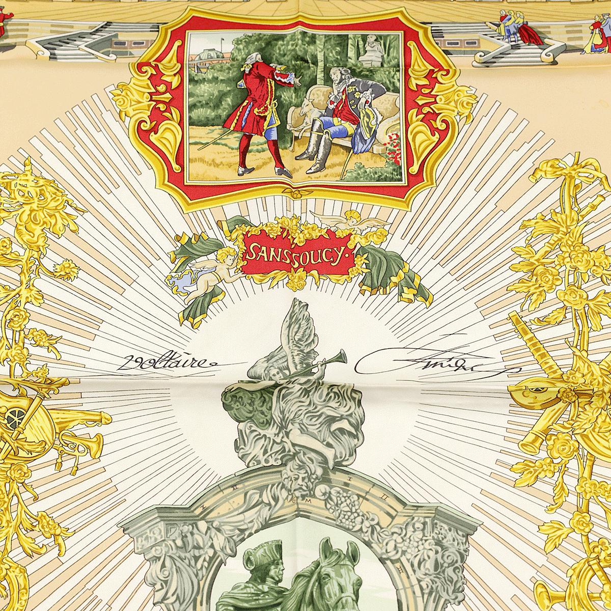 Hermes Scarf "Sanssoucy" by Loic Dubigeon 90cm Silk