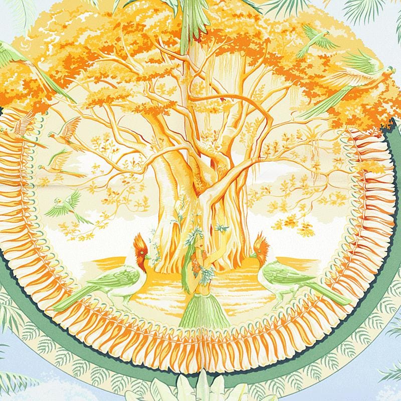 Hermes Scarf "Aloha" by Laurence Bourthoumieux 90cm Silk | Carre Foulard