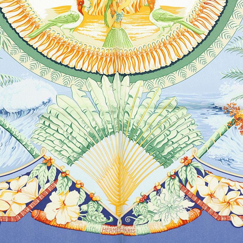 Hermes Scarf "Aloha" by Laurence Bourthoumieux 90cm Silk | Carre Foulard