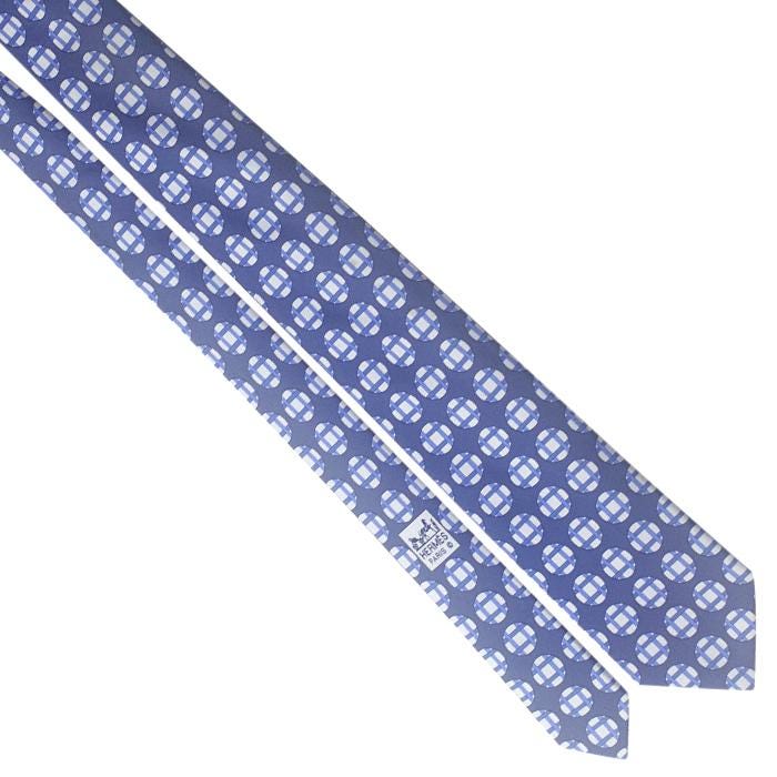 Hermes Men's Silk Tie Geometric Twillpop Pattern 5311 | Necktie Cravate