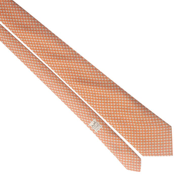 Hermes Men's Silk Tie Whimsical H Snails Pattern 5628 | Necktie Cravate