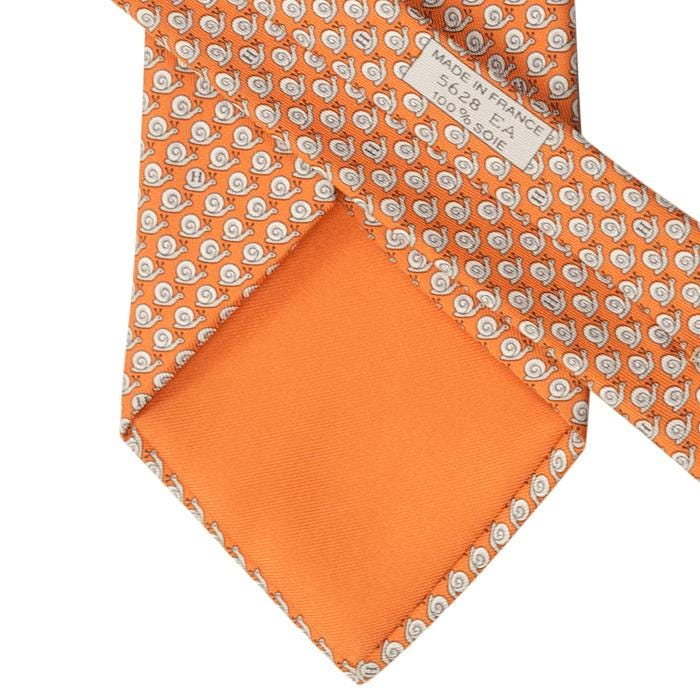 Hermes Men's Silk Tie Whimsical H Snails Pattern 5628 | Necktie Cravate