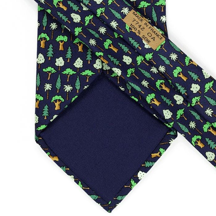 Hermes Men's Silk Tie Trees Pattern 7742 | Necktie Cravate