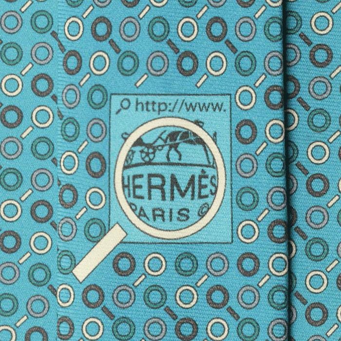 Hermes Men's Silk Tie Modern Magnifying Glass Pattern 645754 | Necktie Cravate