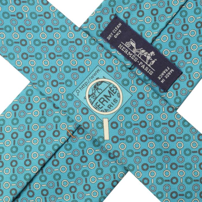 Hermes Men's Silk Tie Modern Magnifying Glass Pattern 645754 | Necktie Cravate