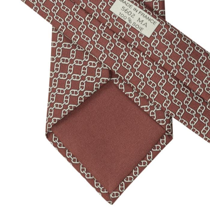 Hermes Men's Silk Tie Chaine d'Ancre Pattern 5602 | Necktie Cravate NWT