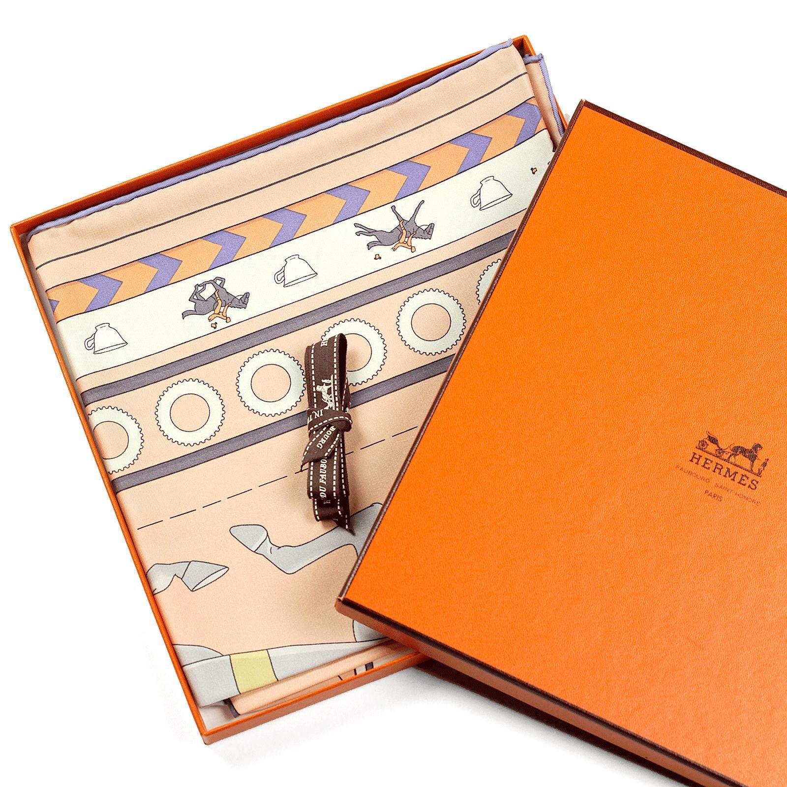 Hermes Scarf "Tea for Two" by Jonathon Burton 90cm Silk | Carre Foulard