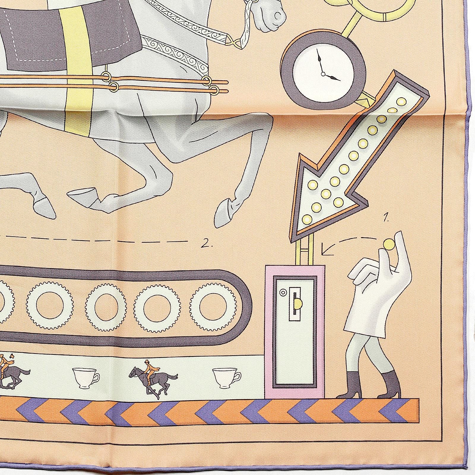 Hermes Scarf "Tea for Two" by Jonathon Burton 90cm Silk | Carre Foulard