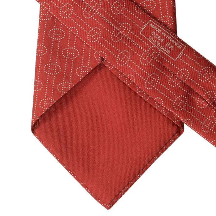 Hermes Men's Silk Tie H Geometric Pattern 5264
