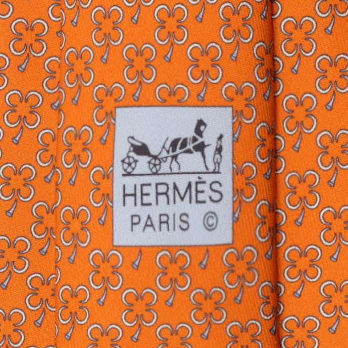 Hermes Men's Silk Tie Clovers Pattern 605987 | Necktie Cravate