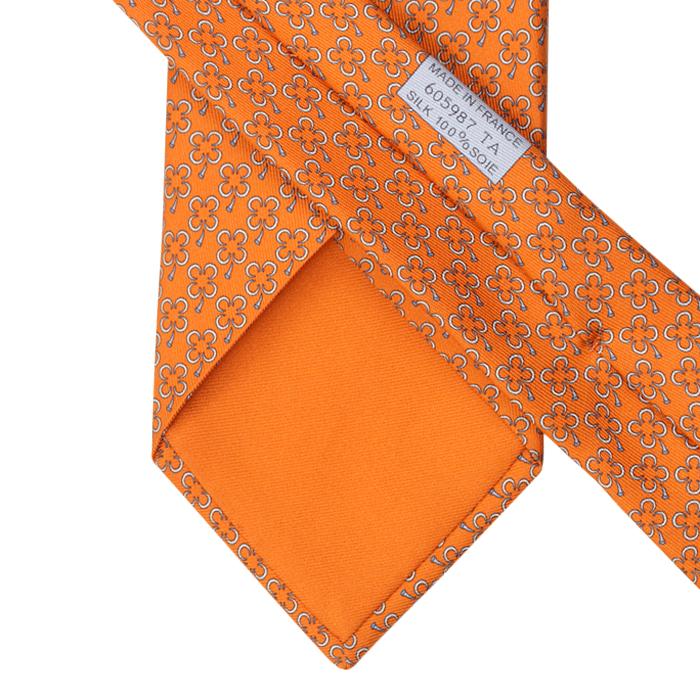 Hermes Men's Silk Tie Clovers Pattern 605987 | Necktie Cravate