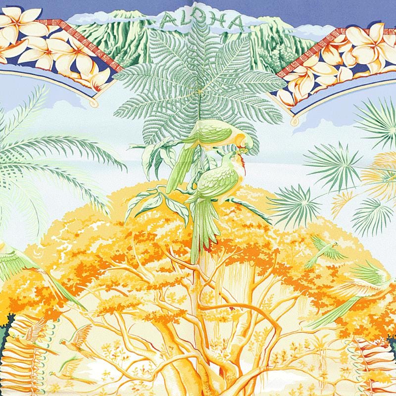 Hermes Scarf "Aloha" by Laurence Bourthoumieux 90cm Silk | Carre Foulard