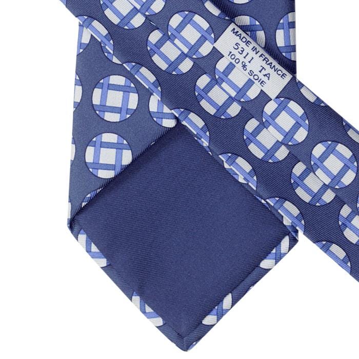 Hermes Men's Silk Tie Geometric Twillpop Pattern 5311 | Necktie Cravate