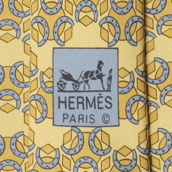 Hermes Men's Silk Tie Horseshoes Pattern 5008