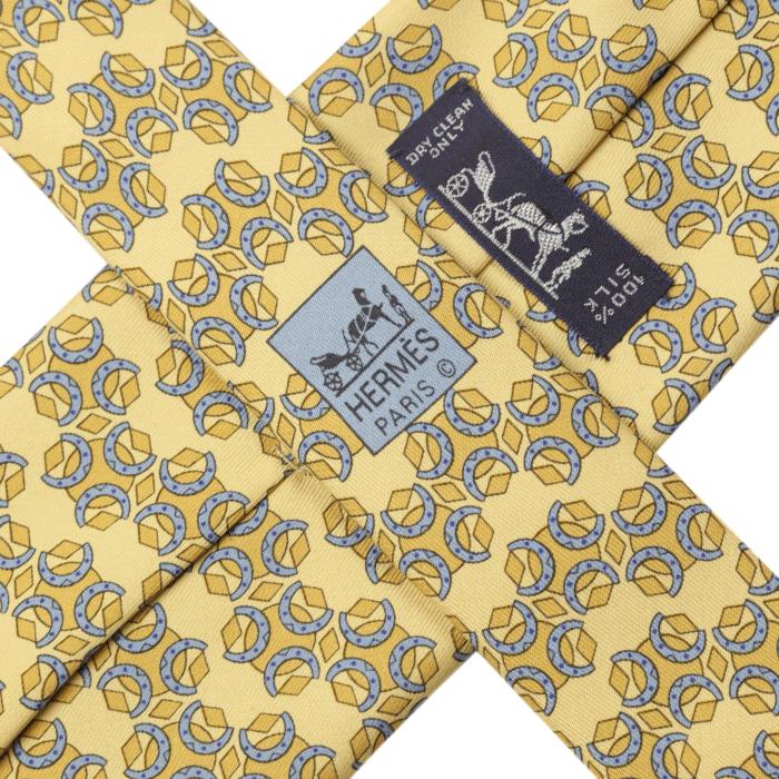 Hermes Men's Silk Tie Horseshoes Pattern 5008
