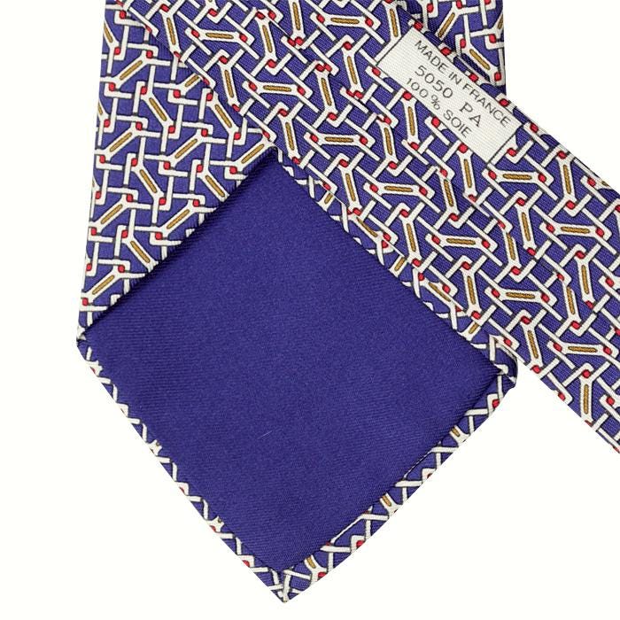 Hermes Men's Silk Tie Geometric Pattern 5050 | Necktie Cravate