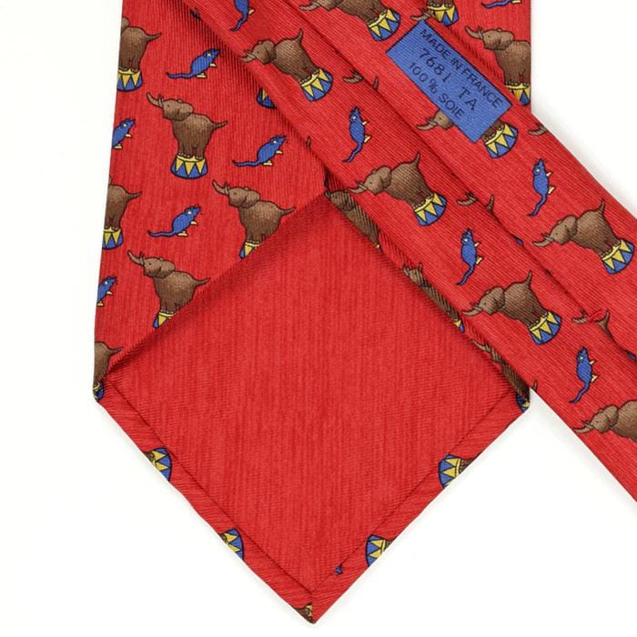 Hermes Men's Silk Tie Whimsical Circus Elephants Pattern 7681 | Necktie Cravate