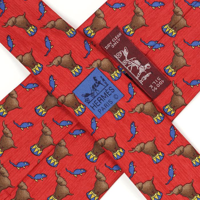 Hermes Men's Silk Tie Whimsical Circus Elephants Pattern 7681 | Necktie Cravate