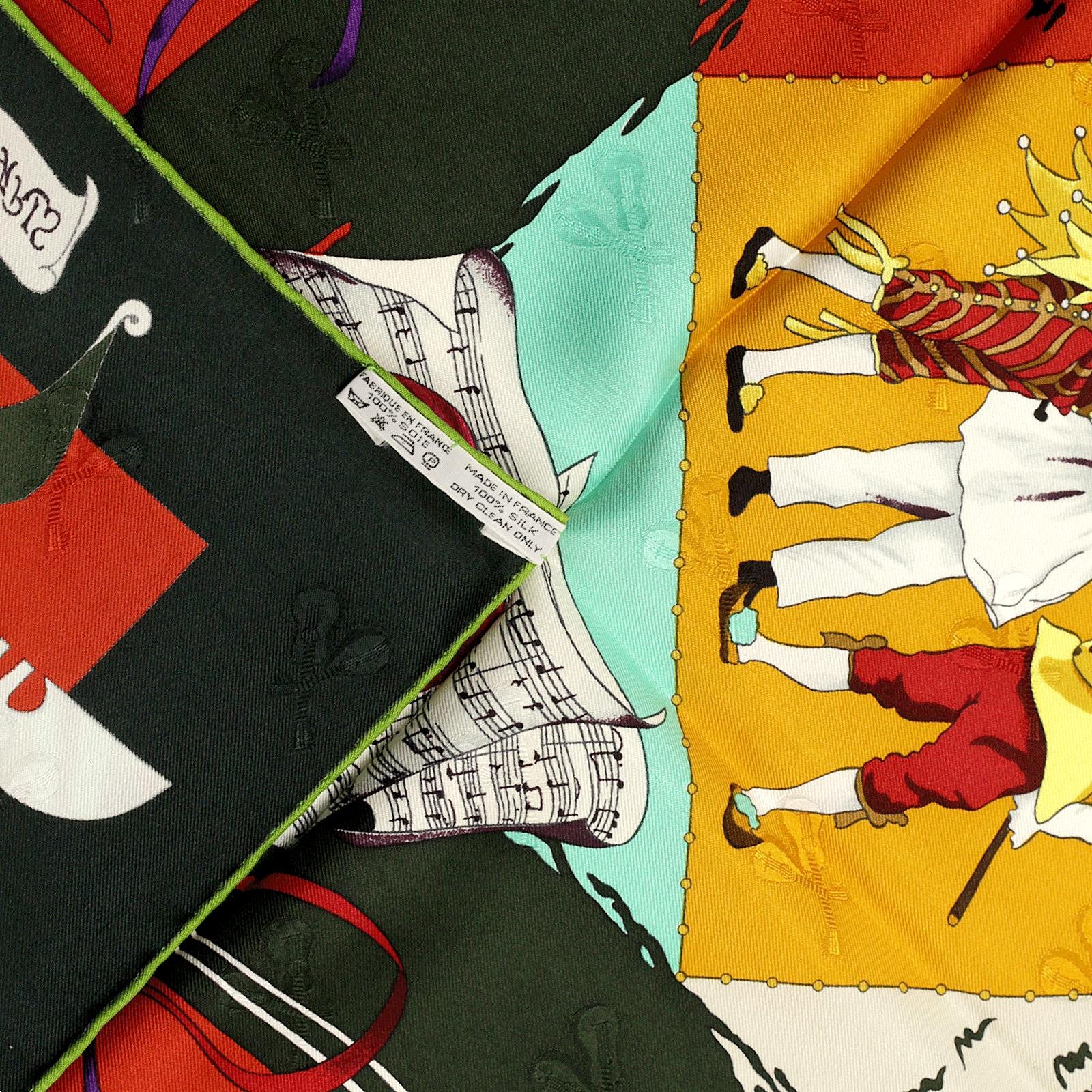 Hermes Scarf Jacquard "Le Carnaval de Venise" by Hubert de Watrigant 90cm Silk | Carre Foulard