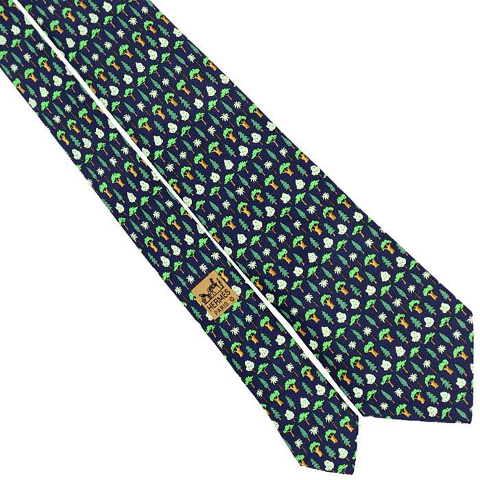 Hermes Men's Silk Tie Trees Pattern 7742 | Necktie Cravate