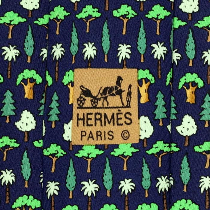 Hermes Men's Silk Tie Trees Pattern 7742 | Necktie Cravate