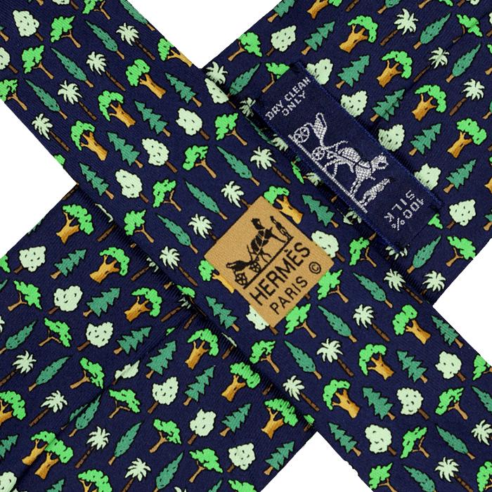 Hermes Men's Silk Tie Trees Pattern 7742 | Necktie Cravate