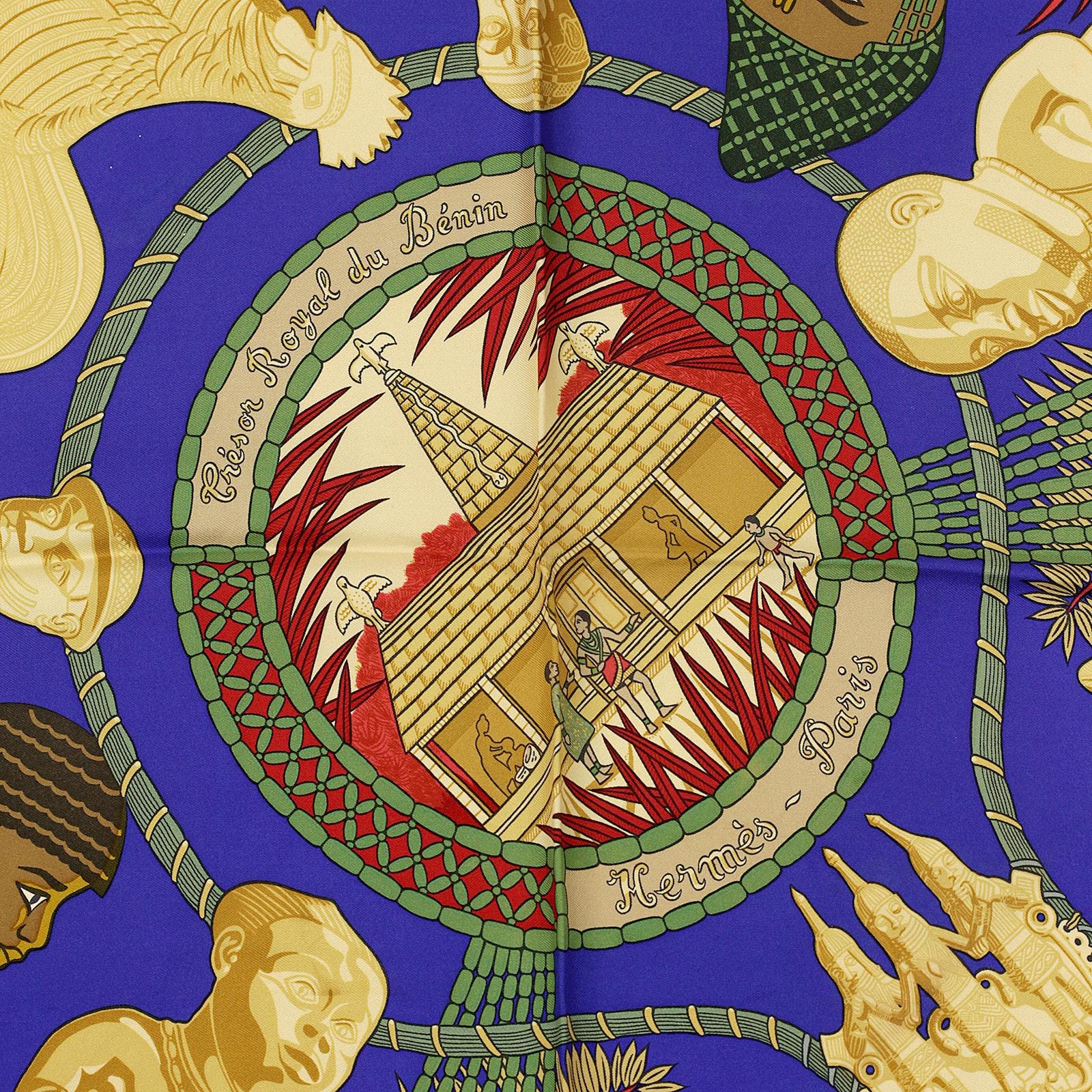 Hermes Scarf "Tresor Royal du Benin" by Sophie Koechlin 90cm Silk | Carre Foulard