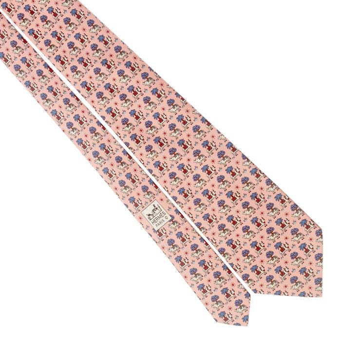Hermes Men's Silk Tie Whisical Cows Pattern 5383 | Necktie Cravate