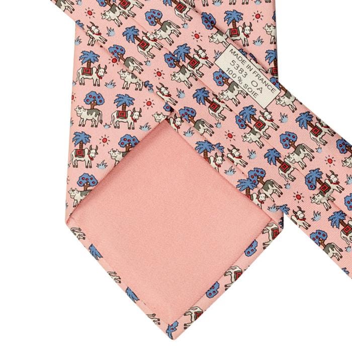 Hermes Men's Silk Tie Whisical Cows Pattern 5383 | Necktie Cravate