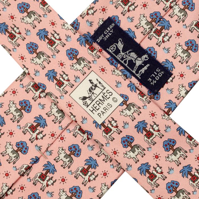 Hermes Men's Silk Tie Whisical Cows Pattern 5383 | Necktie Cravate