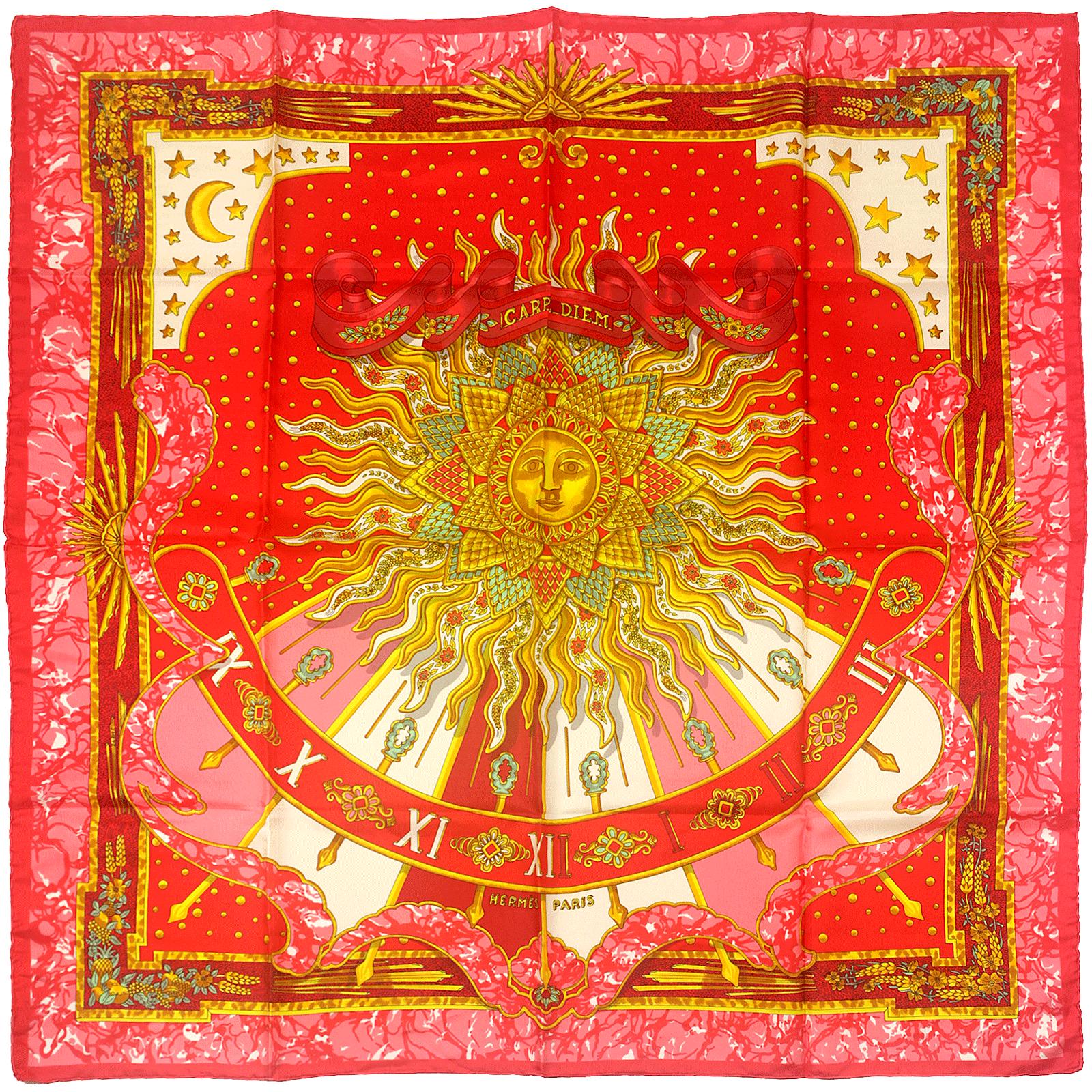 Hermes Scarf "Carpe Diem" by Joachim Metz 90cm Silk | Carre Foulard